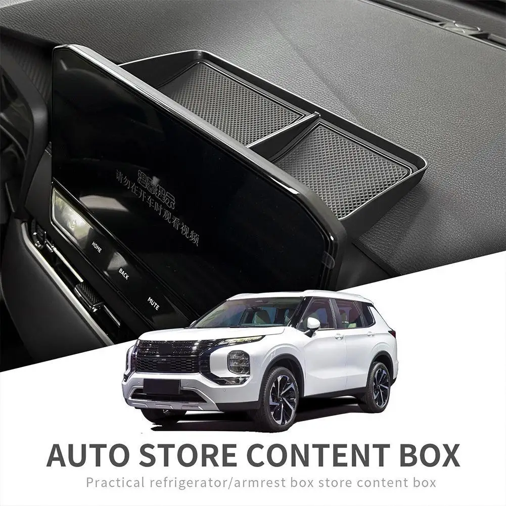 

Dashboard Storage Box For Mitsubishi Outlander 2022 2023 Center Console Organizer Hidden Tray Behind Screen Car Accessories