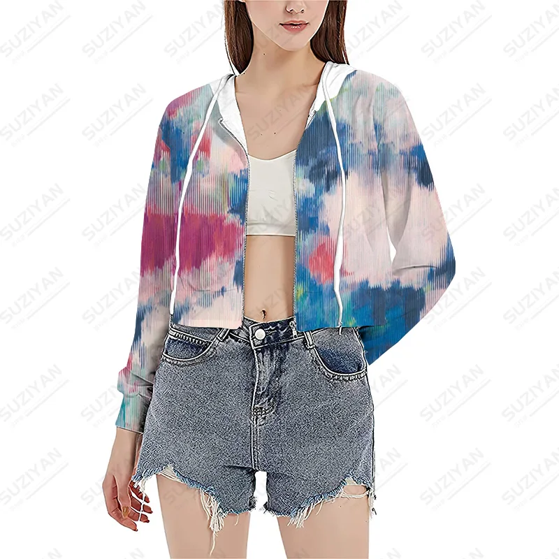 

Top Women Solid Women Simple New Hooded Coats Zip-up Short Sweatshirt Clothing Elegant Casual Hooded Loose Sweatshirt