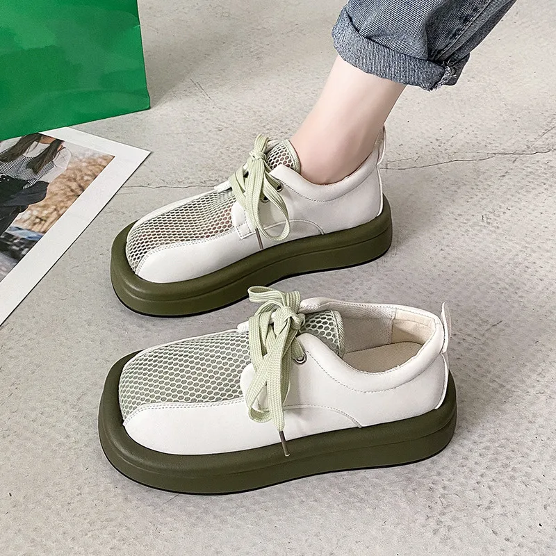 

Casual Woman Shoe Mixed Colors Square Toe Modis Tennis Female Clogs Platform Small New 2022 Breathable Cross Creepers Summer Cro