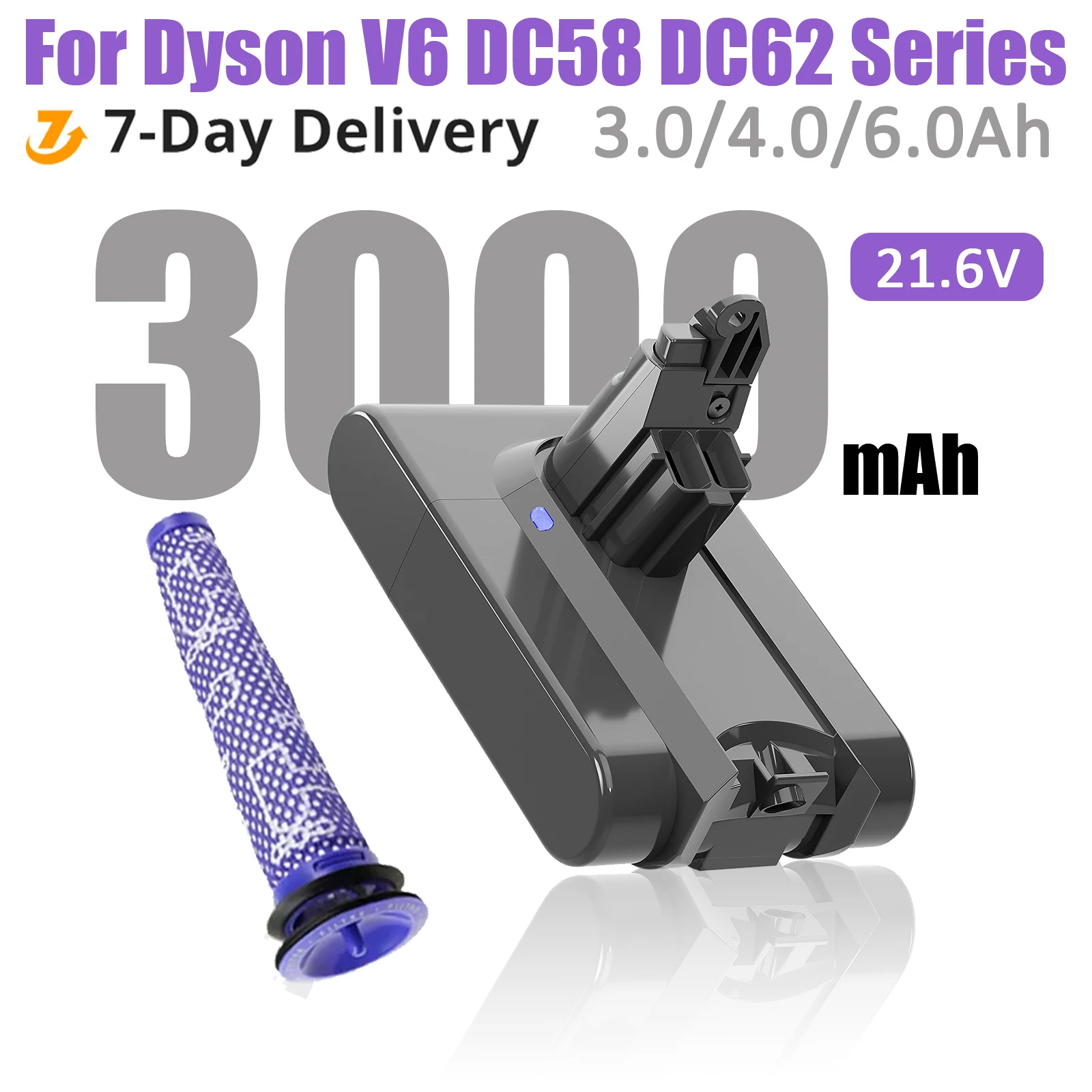 

For Dyson V6 Battery Vacuum Cleaner Battery For Dyson V6 Fluffy V6 Animal SV03 SV05 SV07 SV09 DC62 DC58 DC59 DC61 DC74 DC72