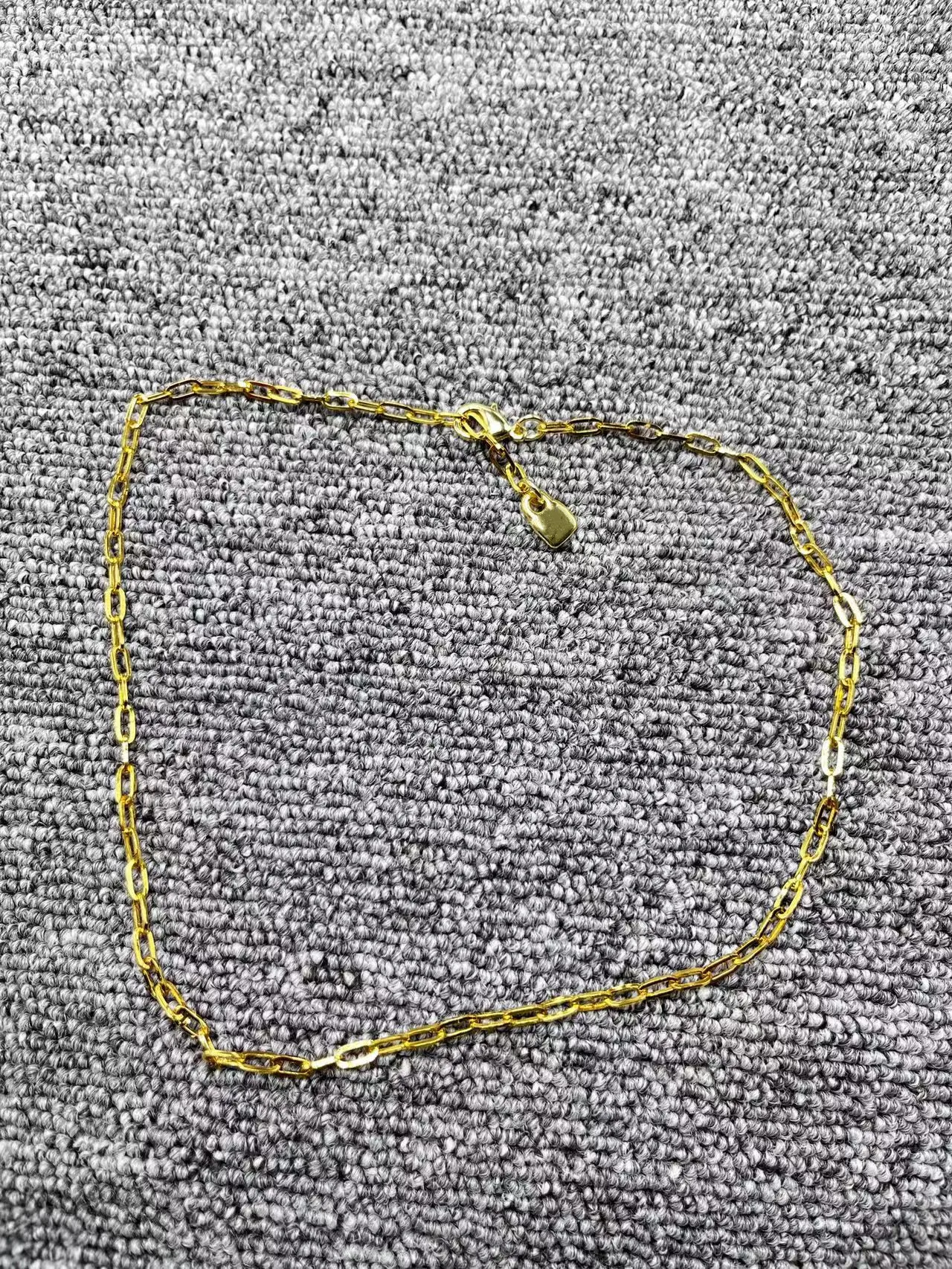 

Europe and America Hot Sale High Quality Fashion 925 Electroplated 14K Silver Color Creative Simple Necklace Gift