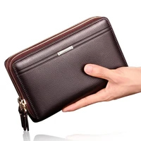 mens hand bag multi card position double zipper large wallet organizer gentlemens business moneybag clip bill phone handbags