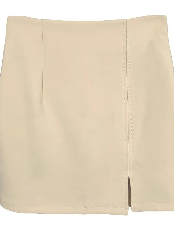 Корейская версия сексуальная однотонная тонкая короткая юбка с высокой талией и