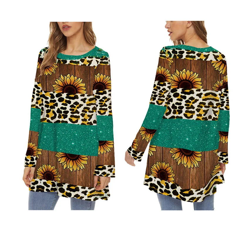 

Spring Summer Long Sleeves Dresses Women Printed Sexy Beach Vintage Clothing Holiday Casual Loose