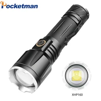 powerful xhp160 led flashlight 500m long range flashlights usb rechargeable 5 modes flashlight waterproof torch for camping