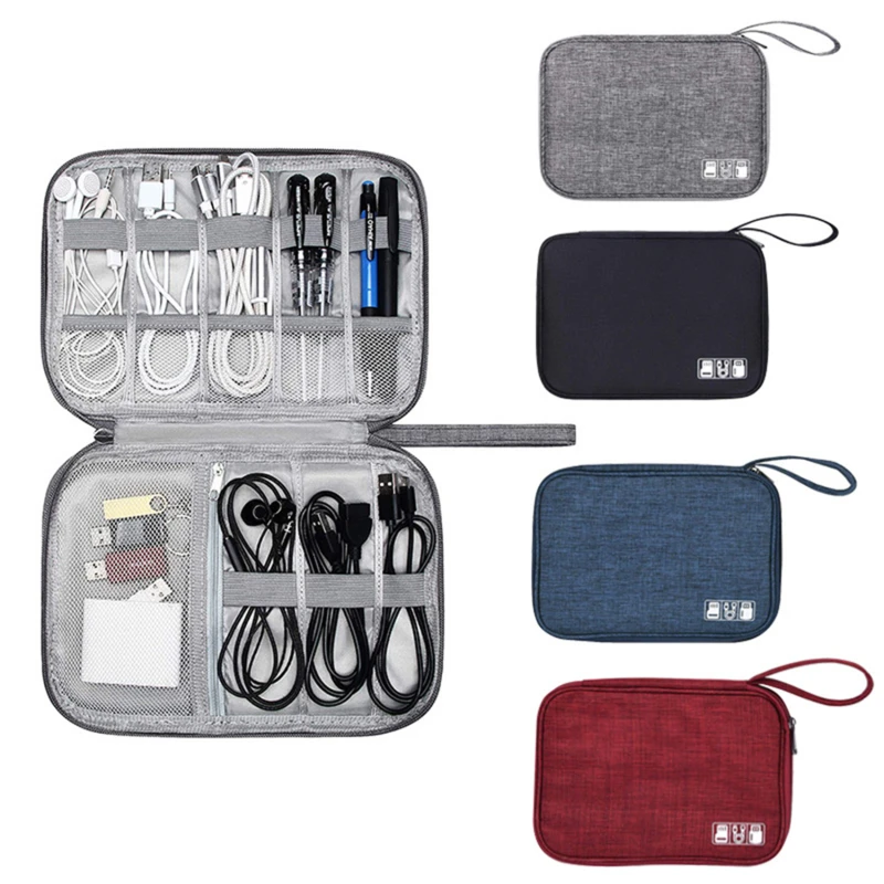 

Single Layer Storage Bag Data Cable Charger Organizer Portable Headphone Organization Pouch Multifunctional Home Travel Bag