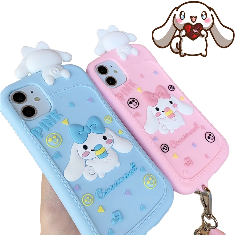 

Милый силиконовый мягкий чехол Sanriod My Melody Cartoon Cinnamorol Lanyard, чехол для телефона, подходит для 11pro Max, подарок для девушки