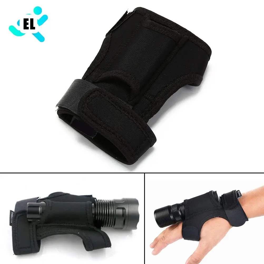 

1pc black color nylon material Hand Free Light Holder Glove for Scuba Diving Dive Underwater Torch Flashlight