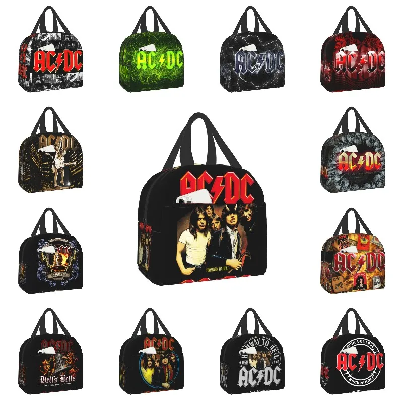 Vintage Rock AC DC Thermal Insulated Lunch Bag For Women Kids School Cooler Warm Food Lunch Box Portable Multifunction Bags