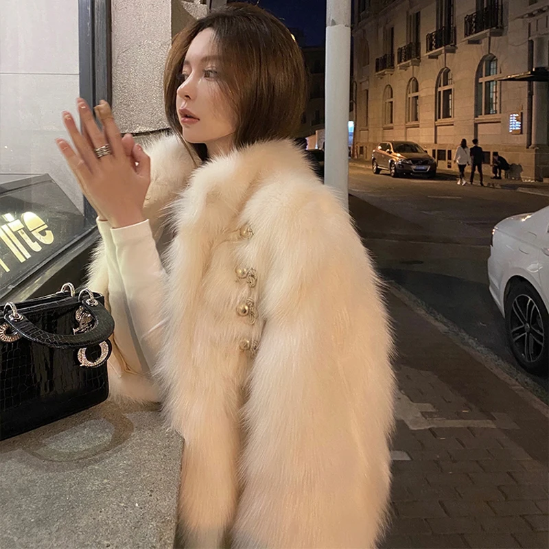 Winter New Imitation Fox Fur Grass Jacket Women's Short Style Small Fragrance Young Korean Fashion Fur Winter Jacket For Ladies