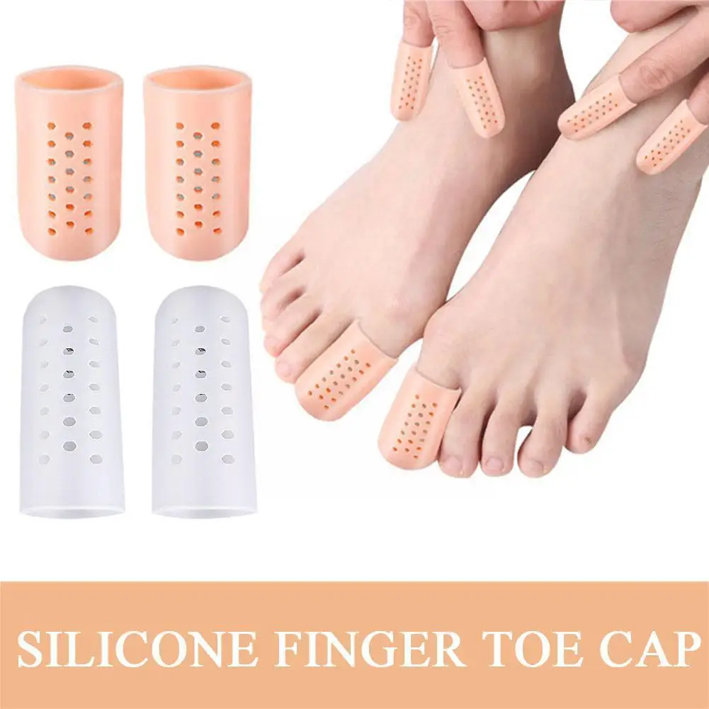 

1Pair Silicone Finger Toe Cap Protector Cover Thumb Toe Blisters Health Corn Bunion Relief Foot Sleeve Tube Correction Pain H8O7
