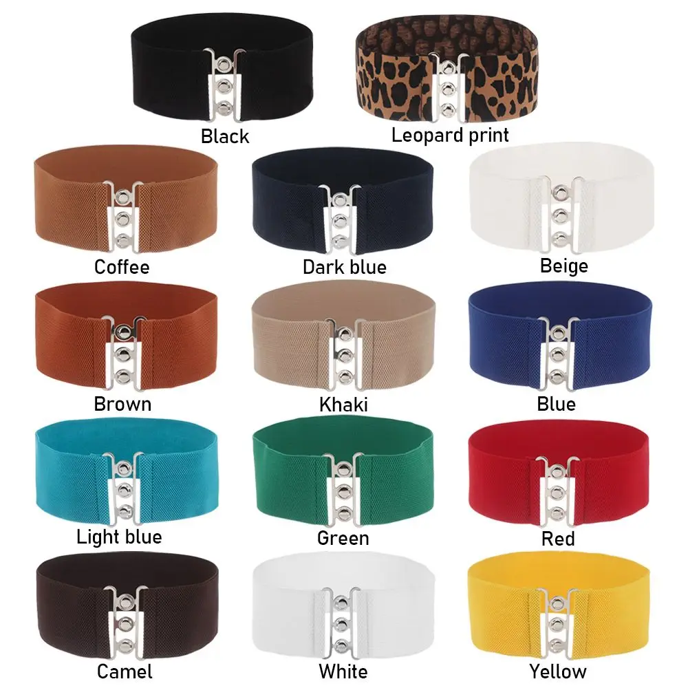 Ремень Эластичный Женский повседневный широкий пояс с металлической пряжкой