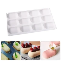 1pc 12 cavity 3d oval pillow silicone mold for baking chocolate mousse cake ice cream dessert pastry mould decorating tools