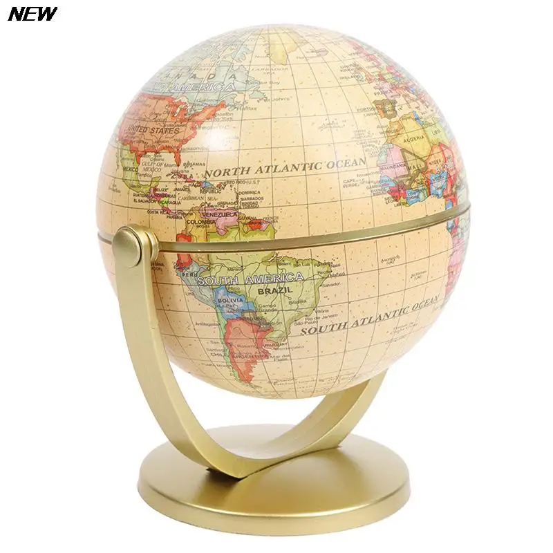 

360 Degree Rotating World Globe Earth Antique Home Office Desktop Decor Geography Educational School Supplies Kids Learning Gift