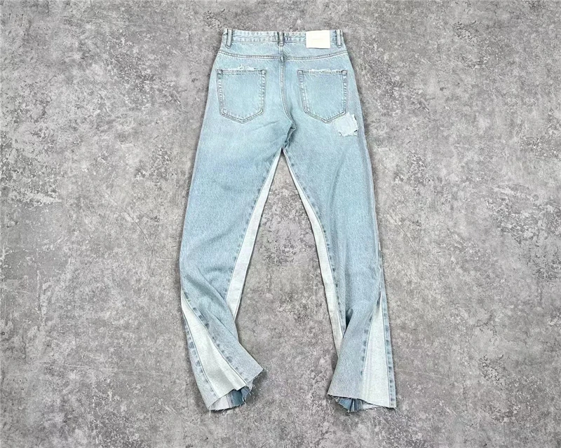 ASKYURSELF Jeans Washed Do Old Men Women 1:1 Patchwork Zipper Oversize Askyurself Jeans Trouser