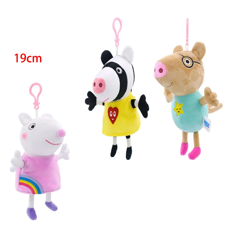 

19cm Peppa Pig Peggy Buckle Stuffed Toys Genuine Quality Soft Fill George and Other Cartoon Animal Figure Dolls Children's Gifts