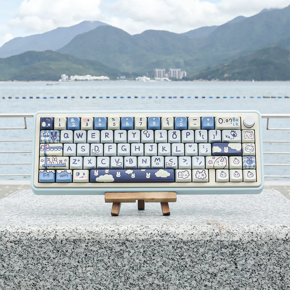 

USLION 74/151Keys MDA Cherry Profile Keycaps Rabbit Theme PBT Five-sided Sublimation ISO Layout Key Cap for Mechanical Keyborad