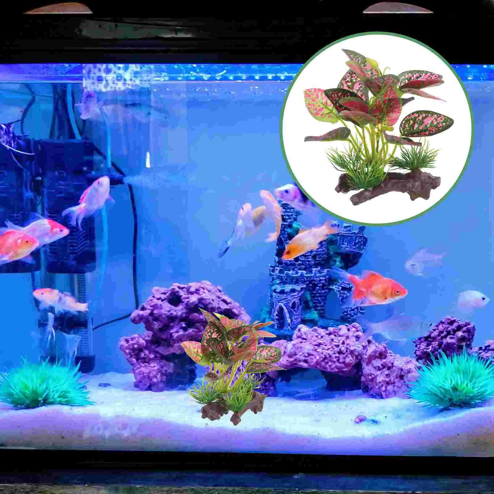 

Aquarium Plants Realistic Betta Fish Accessories Turtle Tank Plastic Fake Grass Decors Large Artificial