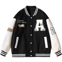 vintage casual baseball jacket mens furry letters embroidery patchwork streetwear hip hop college style unisex varsity jackets