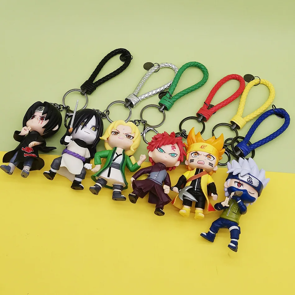 

6pcs Naruto Figures Keychains Kawaii Cartoon Anime Action Toys Uzumaki Uchiha Sasuke Hatake Kakashi Pendant Child Birthday Gift