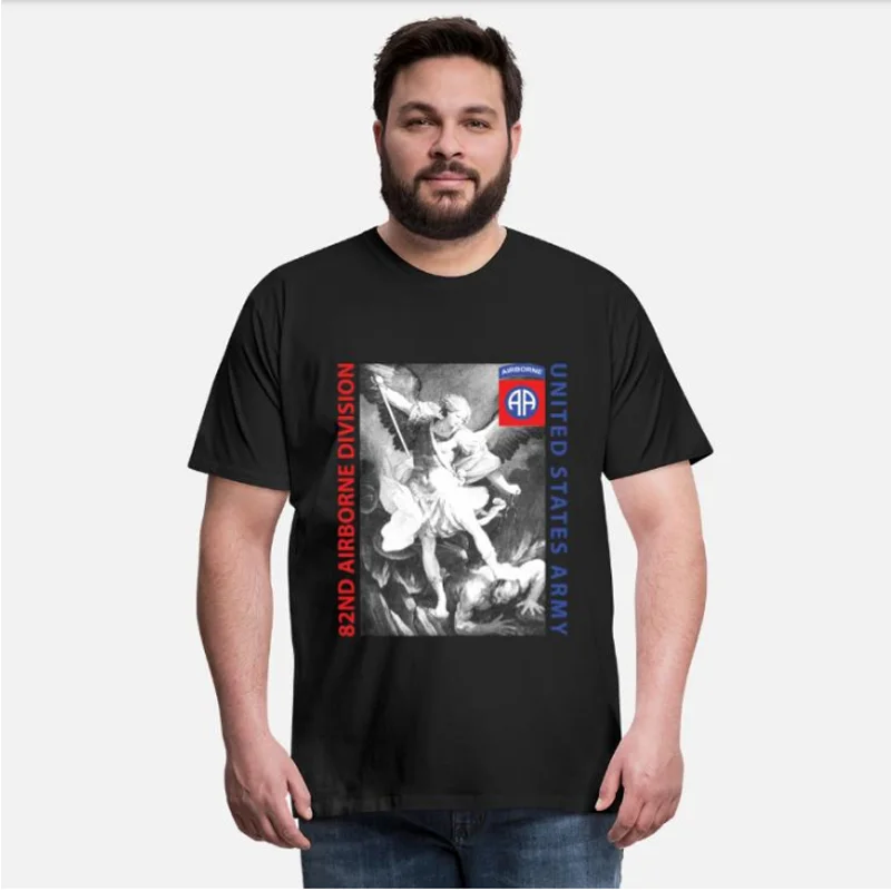 82nd airdivision-Saint футболка с Майклом Новая летняя повседневная мужская из 100% хлопка