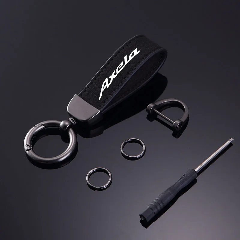 

New Women Men Luxury Car KeyRing Suede Leather Car Keychain Accessories For Mazda 3 M3 Axela 2014 2015 2016 Accessories