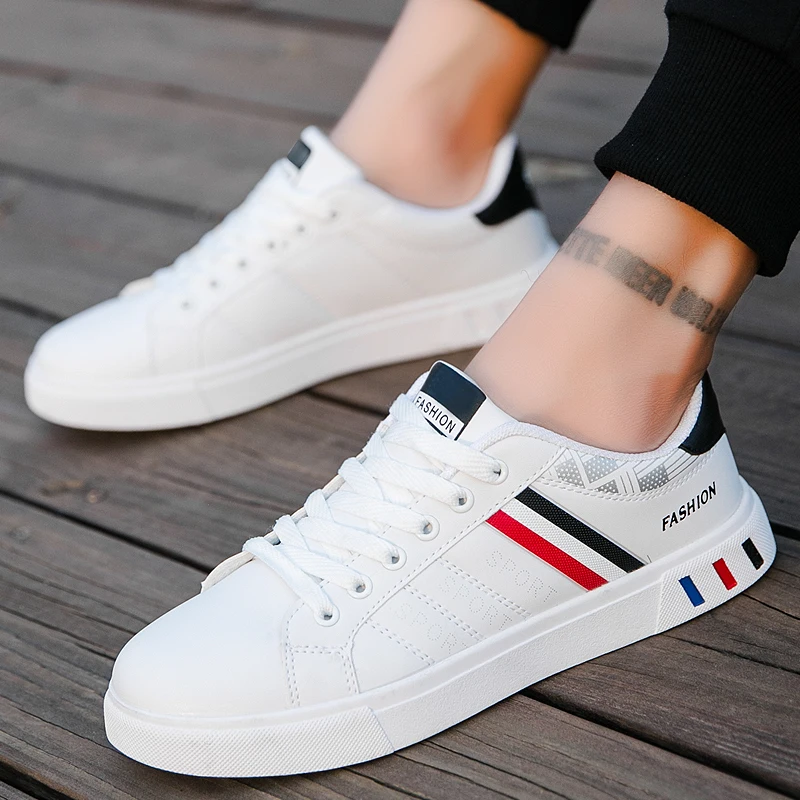 Men Tenis Shoes Skate 2022 New White Low-top Walking Sneakers Flat Comfortable Concise Casual Shoe Autumn New Men White Shoes