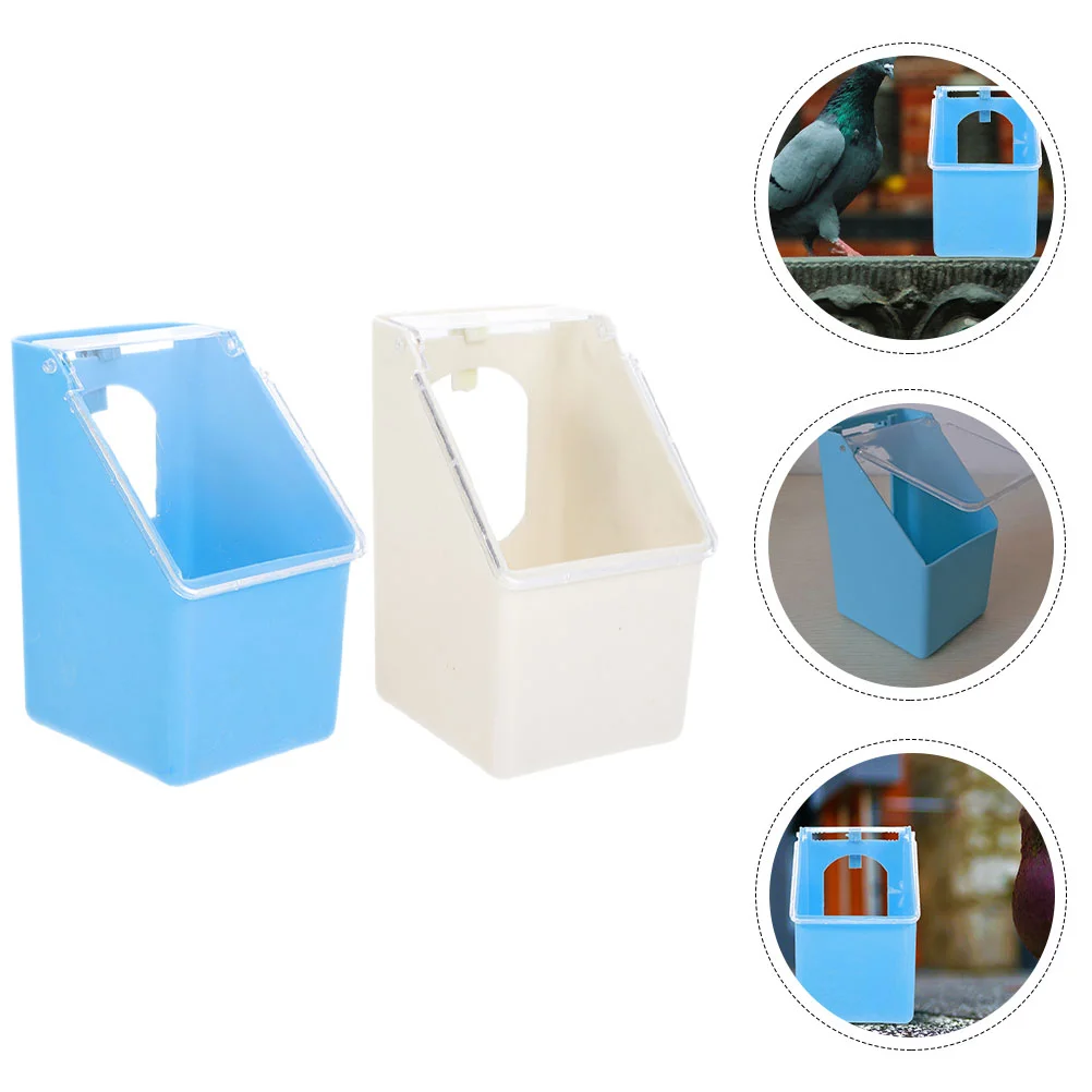 

2pcs Plastic Hanging Pigeon Feed Box Hanging Pigeon Feeder Pigeon Feeding Containers