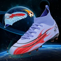 Men's High Ankle AG Sole Outdoor Cleats Football Boots Shoes Turf Soccer Cleats Kids Women Long Spikes Chuteira Futebol Sneakers