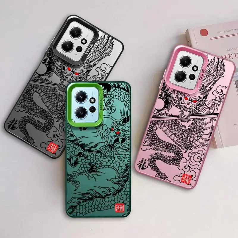 phone case for Xiaomi Redmi Note 13 5G 11 Pro Plus 13C 10S 12 9S Protective Sleeve TPU Cover funda Mega Giant Cute Dragon Art