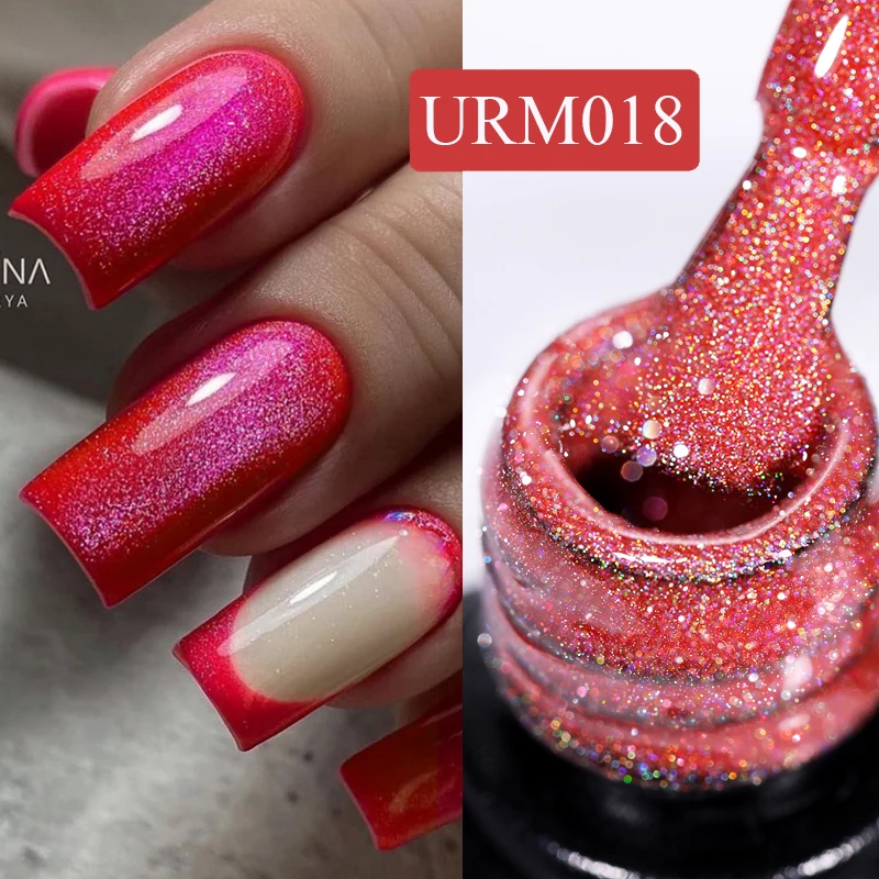 

UR SUGAR 7.5ML Rainbow Cat Magnetic Laser Gel Nail Polish Reflective Effect Gel Nail Polish Sparkling Nail Art Design Manicure