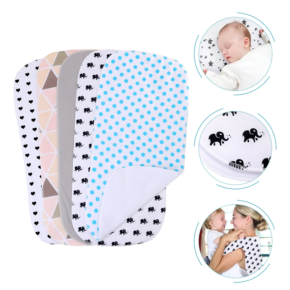 

5pcs Cotton Burp Cloths Baby Burping Cloth Washcloth Absorbent Burp Towels