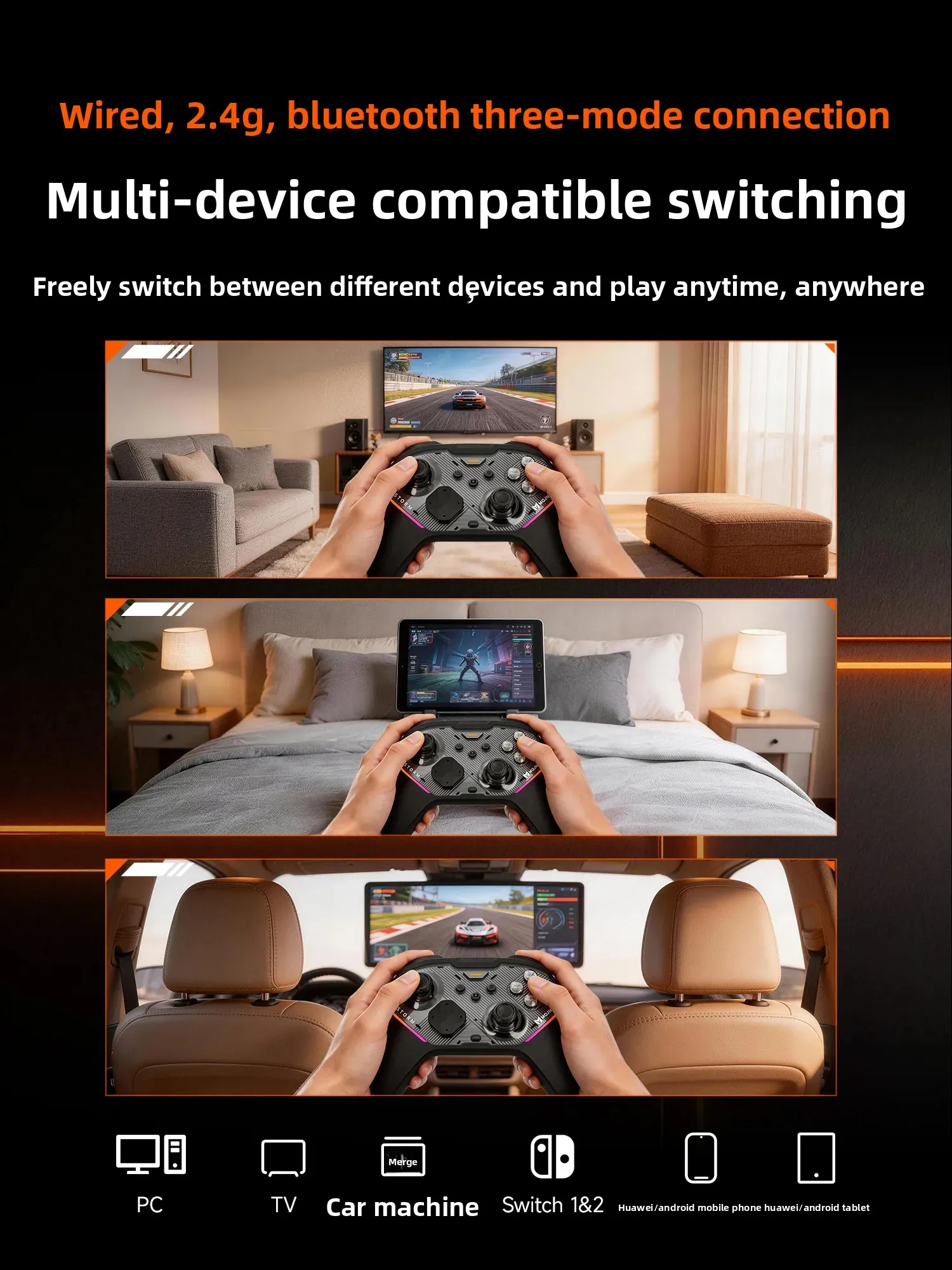 Фото Игровой контроллер BIGBIGWON Gale 2, беспроводной Bluetooth-джойстик TMR, игровой геймпад Apex Competitive Switch2 для ПК, Android, Mac, Steam №2