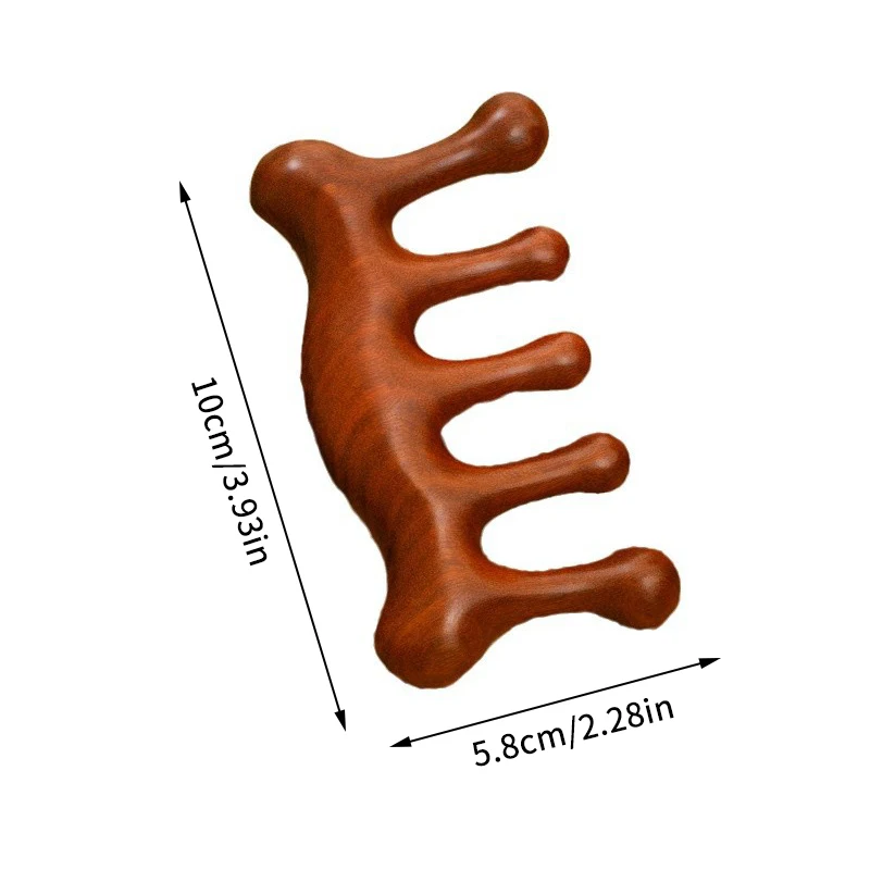 Портативная сандаловая деревянная массажная расческа меридиан