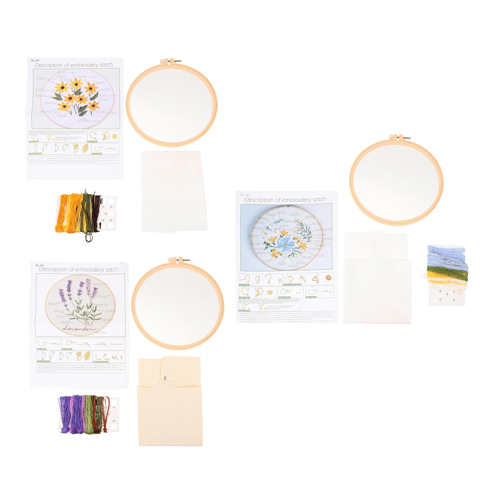 

3 Sets Decorative Embroidery Kit Hand-made Embroidery Kit Embroidery DIY Kit for Home DIY Relaxing Presents