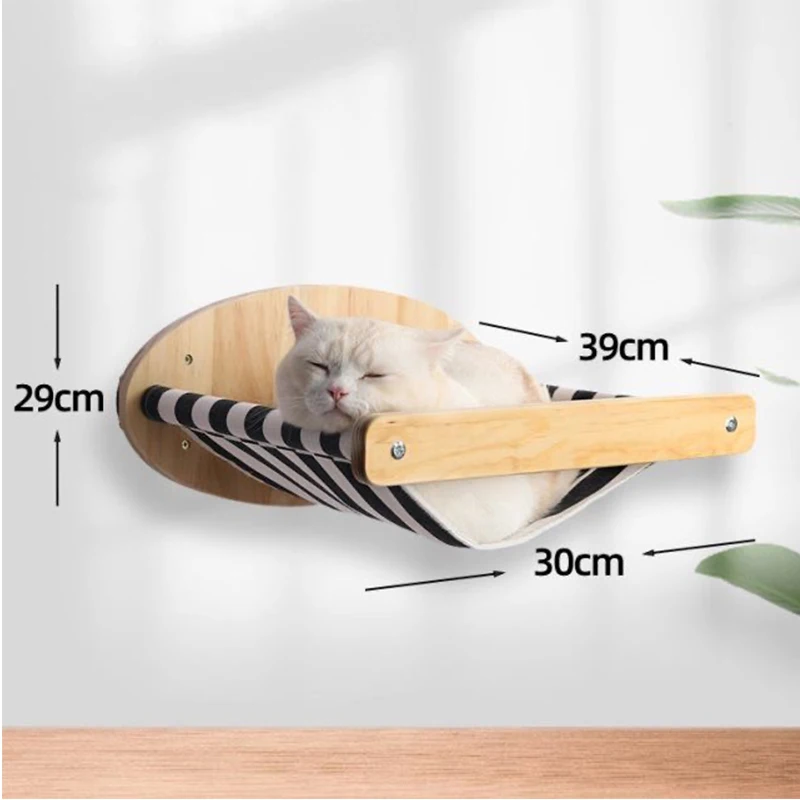 

Scratching House Wall Cat Toy Set Furniture Bed Wall-mounted Tree Shelf Cat Climbing Perch Pet Kitten Cat Post Wooden Hammock