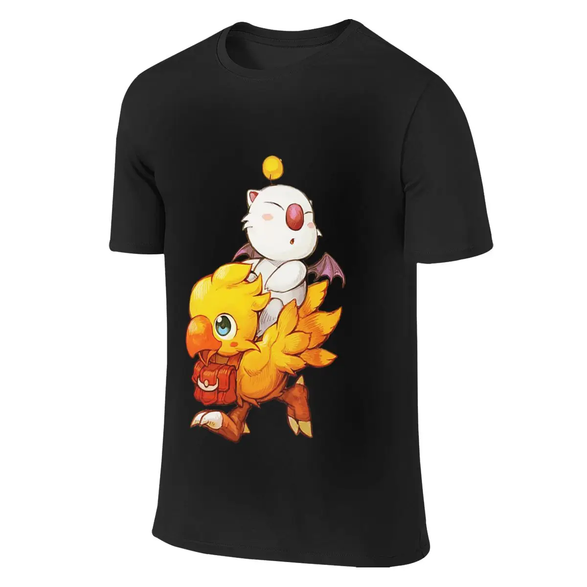 Фото Двусторонняя футболка Chocobo Moogle Final Fantasy Street, минималистичная, для повседневной носки, не скручивается. №3