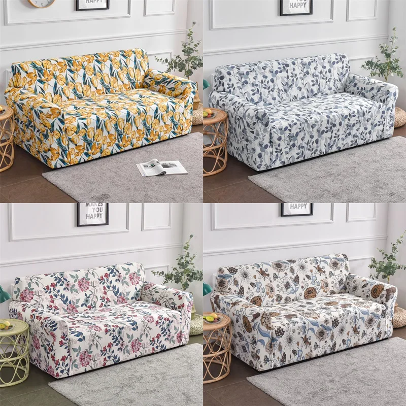 

1 2 3 4 Seater Nordic Flowers Sofa Cover Elastic Spandex Corner Sofa Slipcovers for Living Room Armchair Furniture Protector