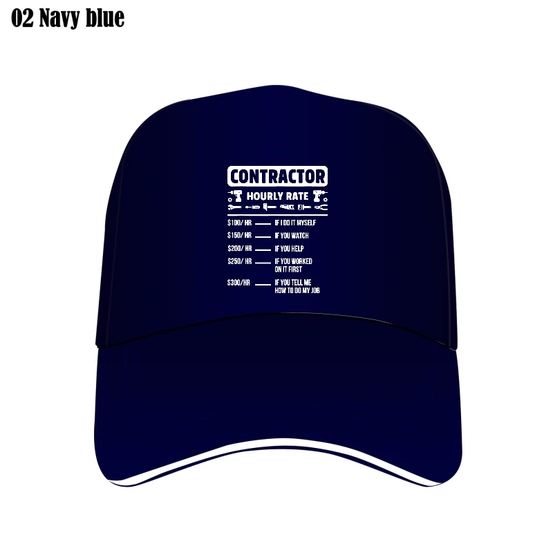 

Contractor Hourly Rate Price Chart Labor Funny Gift Handyman Bill Hats Camisas Men Mesh Flat Brim Hat Cotton Bill Hat