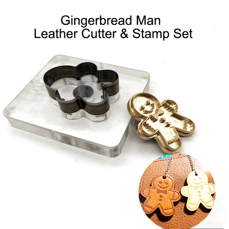 

Gingerbread Man Copper Mold Leather Cutting Die Japanese Blade DIY Leather Pendant Logo Stamping Keychain Foil Stamp Craft Tool