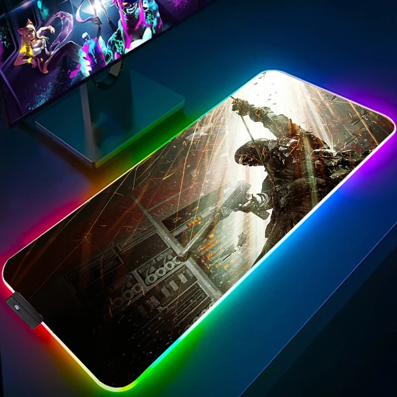 

Mousepad Rgb Mouse Pad Gaming Accessories Calls Of Duty Pc Gamer Keyboard Desk Mat Cabinet Mats Xxl Anime Carpet Large Computer