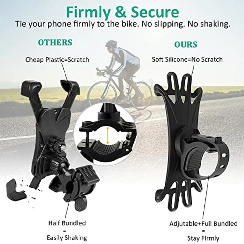 universal bicycle mobile phone holder silicone motorcycle bike handlebar stand mount bracket mount phone holder for iphone free global shipping