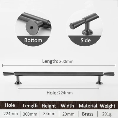 

Ручки для шкафов Goo-Ki латунные черные T-образные