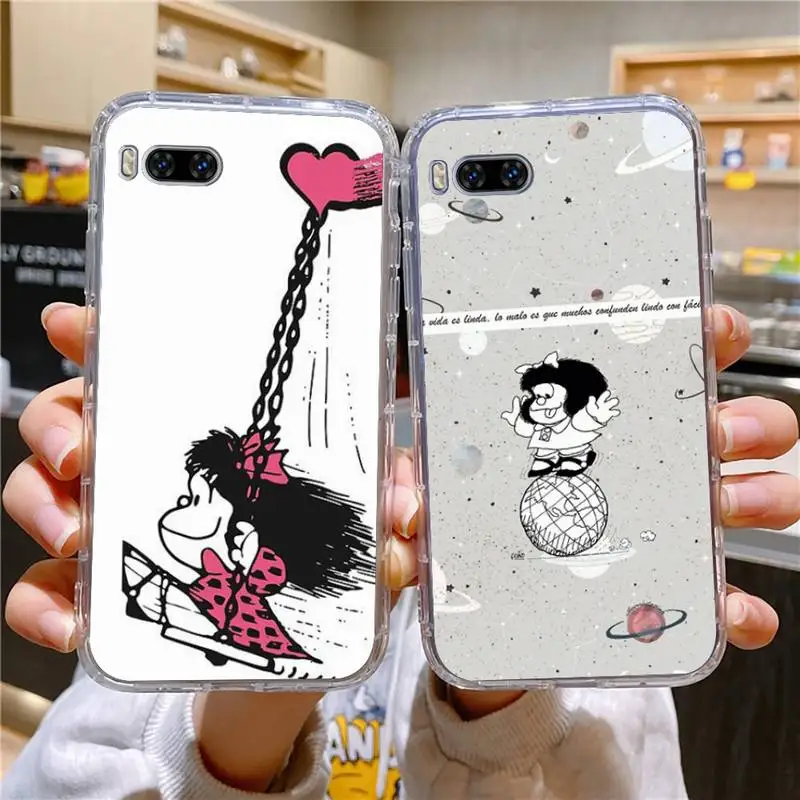 

Mafalda Phone Case For Huawei Mate P10 P20 P30 P40 P50 Smart Z Honor 50 60 70 Pro Lite Transparent Case