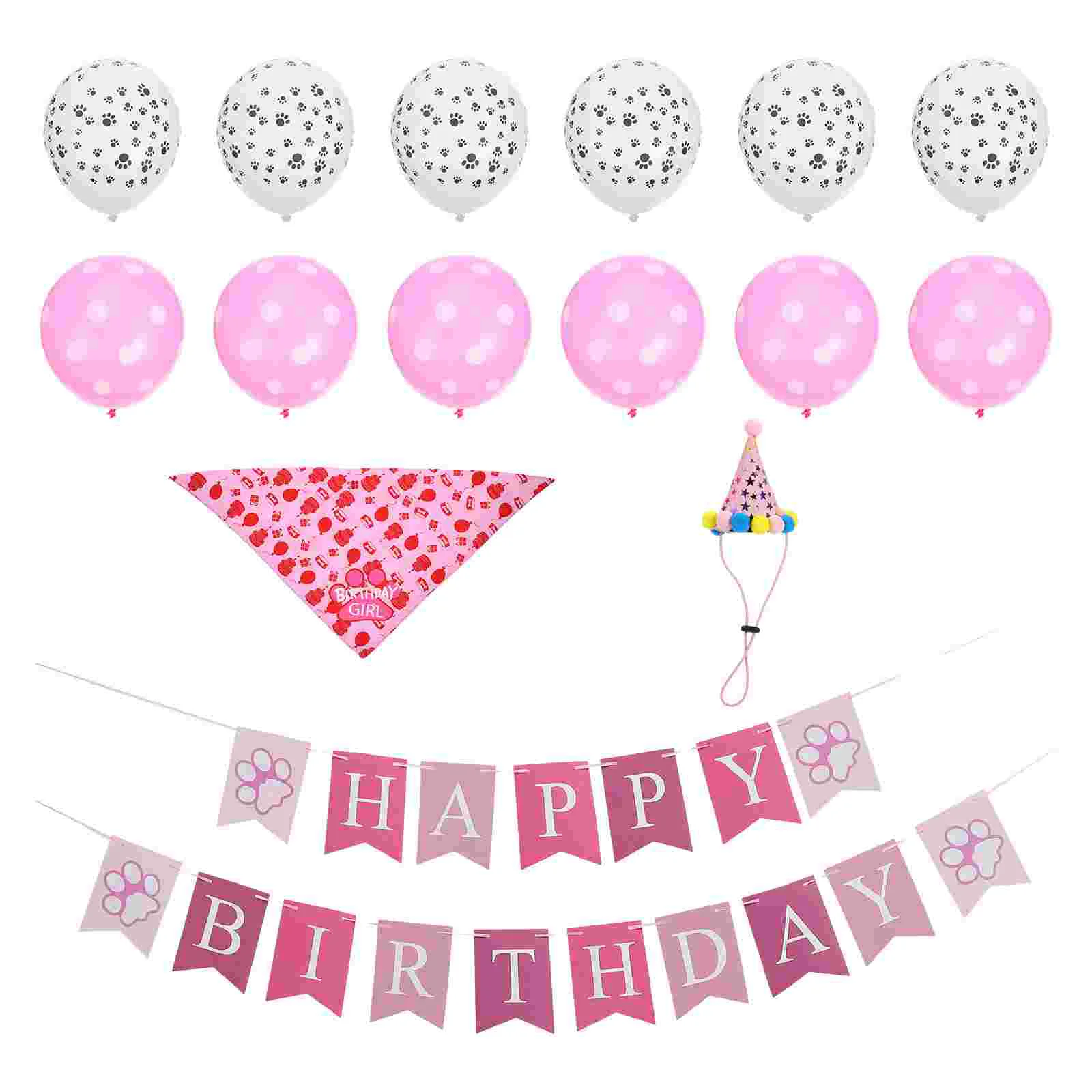 

1 Set Delicate Pet Party Adorns Dog Party Ornaments Decorative Pet Party Banner Kit for Puppy Gift Festival