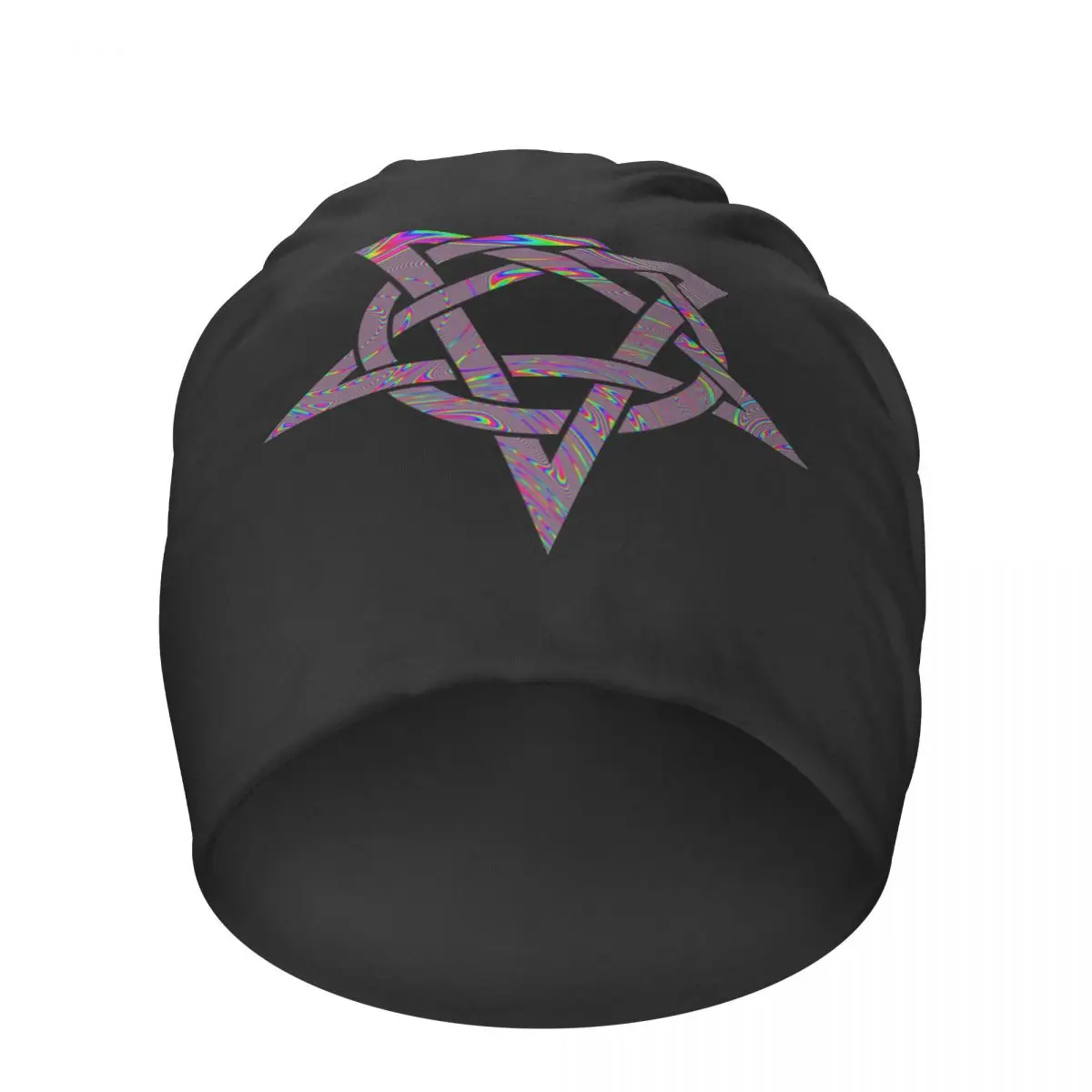 

Trippy Pentagram Beanies Pullover Caps Men Women Sport Knitted Hats Gothicstyle Skullies Beanies Breathable Hedging Racing Cap