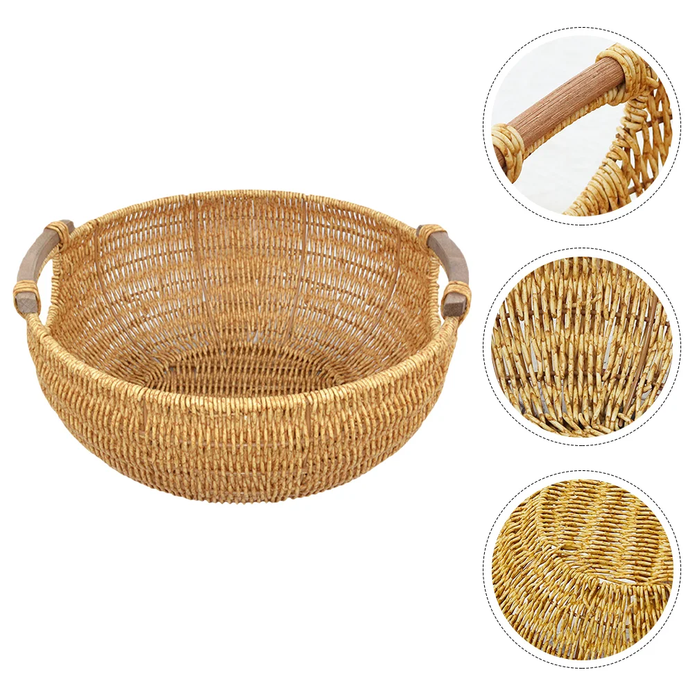 

Makeup Pallette Woven Garlic Basket Rustic Farmhouse Baskets Snack Container Wicker Bread Egg Hamper Christmas