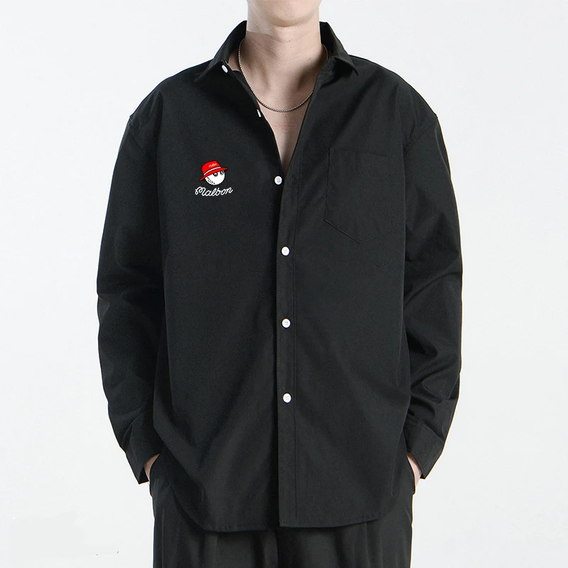 

Мужская одежда для гольфа, новинка, весна/лето, корейские мужские футболки с длинным рукавом, модные подарки бойфрендам