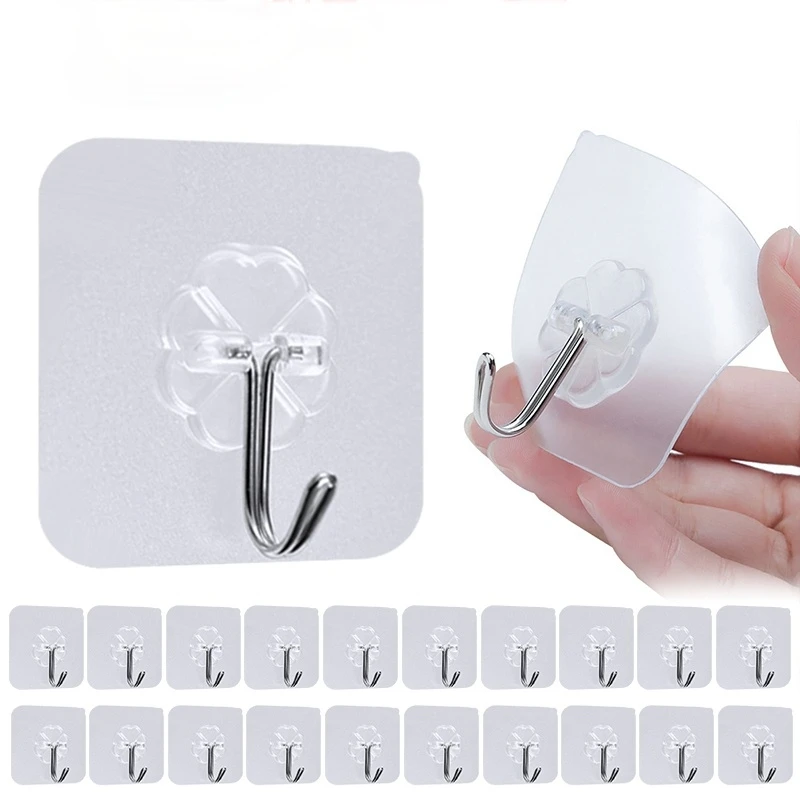 

1/15/30Pcs Hooks for Bathroom Self Adhesive Door Wall Hook Hanger Suction for Kitchen Storage Garlands Towel Hanging Hooks