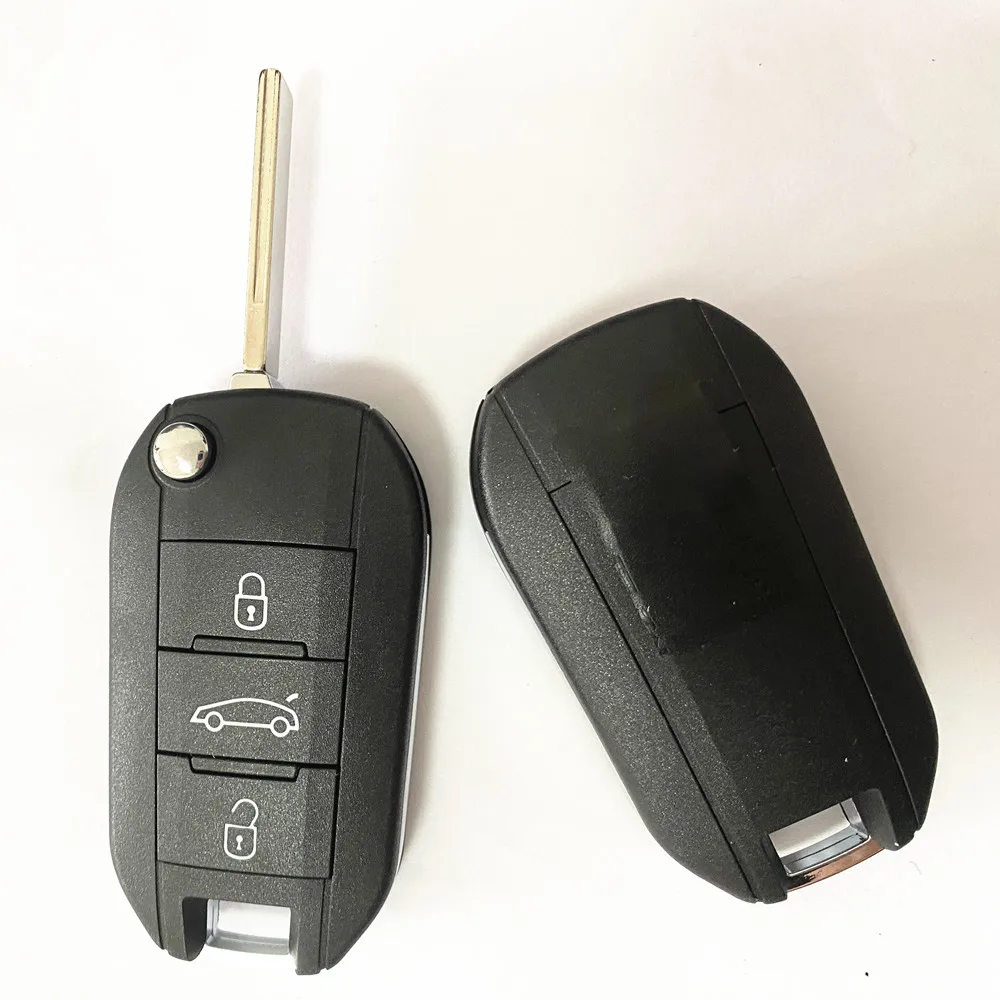 1 шт. Автомобильный ключ с дистанционным управлением 433 МГц 4A HITAG AES чип для Peugeot Expert 308 3008 2016 + Citroen C4 Cactus 2014- HU83 3 кнопки
